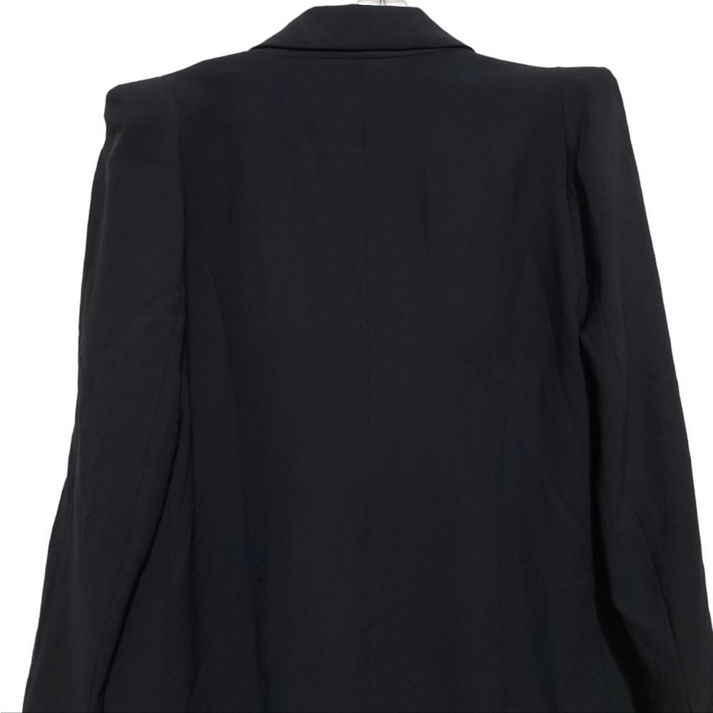 ZARA Black Padded Shoulder Double Breasted Blazer with Gold Buttons Sz XXL - Picture 8 of 12